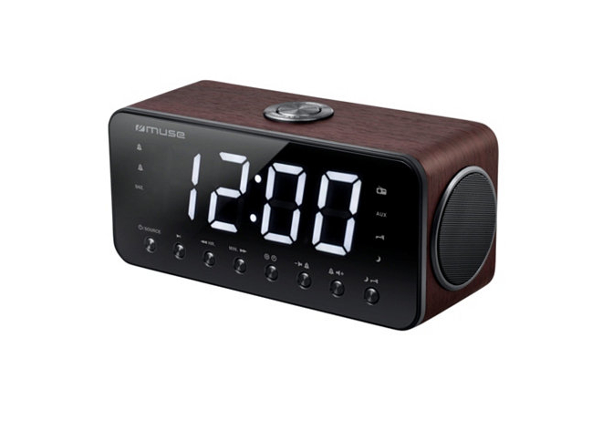 Muse Reloj Radio con pantalla jumbo dual alarma repeticiónnanasnap despertador m192 dw digital fm pilas y corriente doble