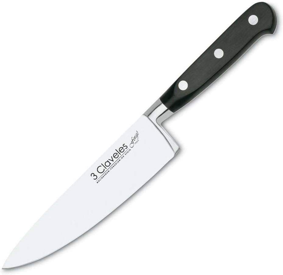 3 Claveles Forgé cuchillo para cocinero forjado acero inoxidable negro 15 6