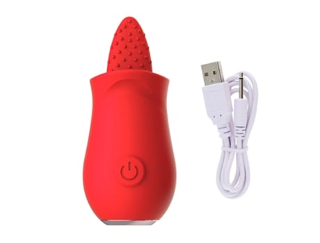 Vibrador recargable para lamer la lengua de 10 velocidades para mujeres (rojo) VEANXIN