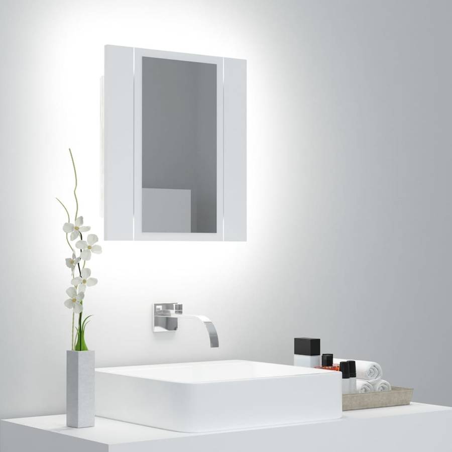 Armario Espejo VIDAXL con LED (Aglomerado - 40x12x45 cm - Blanco)