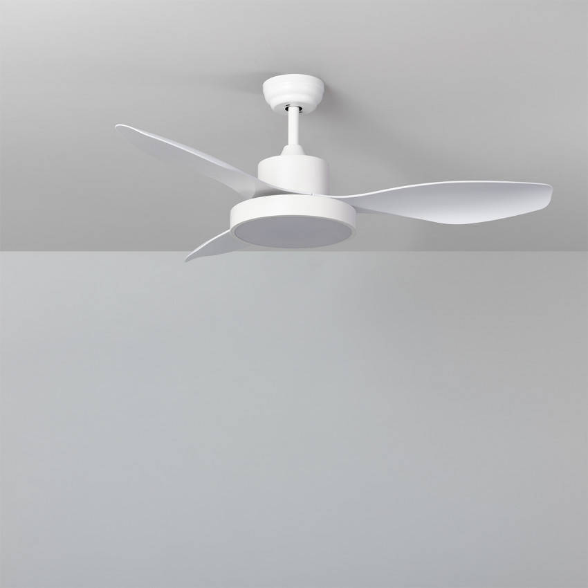 Ventilador De Led caspio blanco 121cm motor dc 220240v ac techbrey con y mando distancia 6 velocidades temporizador silencioso color 75019152115 40 1210