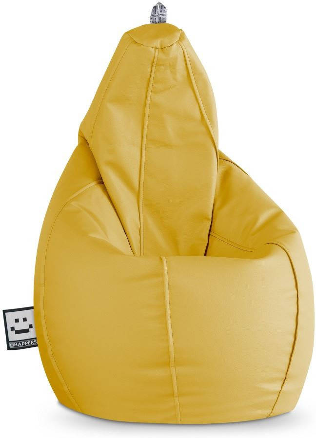 Happers Puff Pera polipiel interior mostaza xxl amarillo 90x90x135