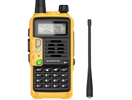 Walkie Talkie Baofeng Uv-S9 Plus Batería Recargable 2800mAh 8-10Km Alcance Vhf/Uhf Doble Banda 128 Canales 8W; Amarillo