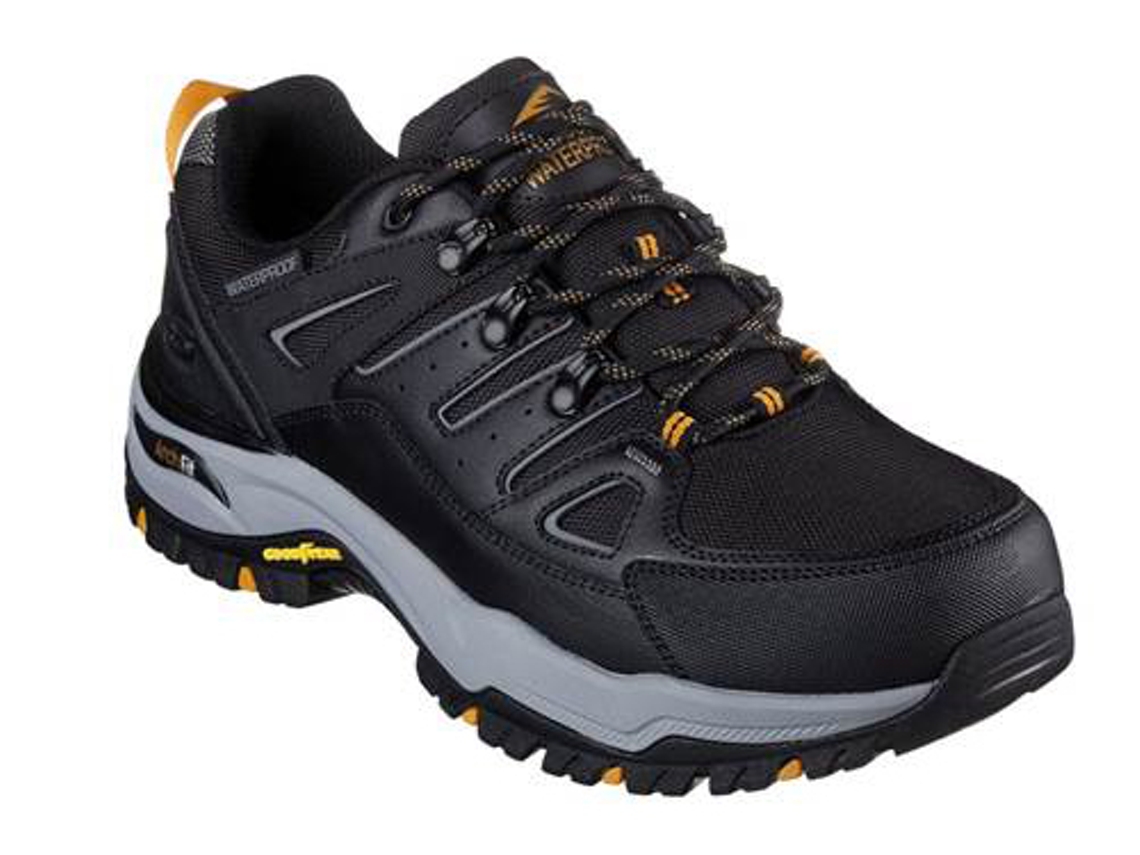 Zapatos skechers clearance hombre negro amarillo