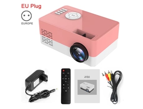 Mini Proyector J15 SLOWMOOSE 1080P Hdmi Usb Mini Beamer[Eu Rosa]