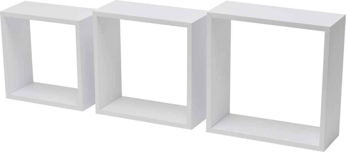 Estante 3tc Kit 3 un blanco cubosestantes decorativos 12mm grosor 30.27.24 madera 1128325