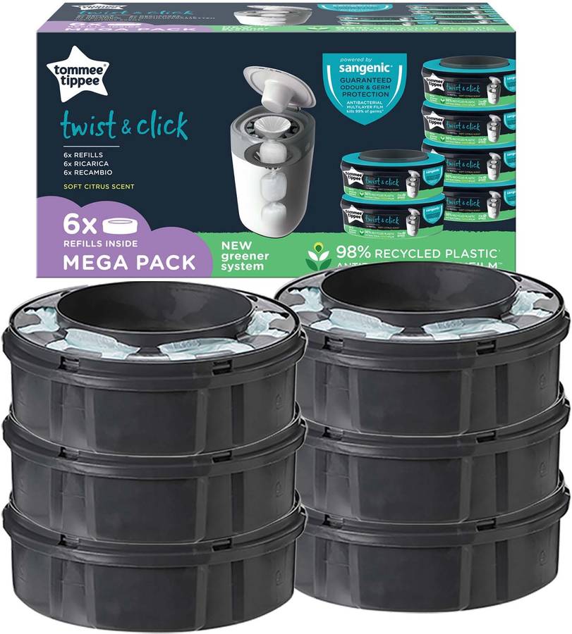 Tommee Tippee Recambios para contenedor pañales avanzado twist and click paquete de 6 solo compatibles los pack