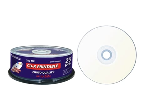 CD-R printable 700MB inkjet consumer 25-spindle 25 pieza(s) FUJIFILM