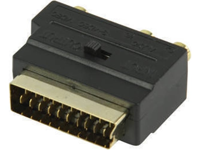 Valueline Scart3x Rca svideo 21p21c svhs 3x negro adaptador para cable male connectorfemale