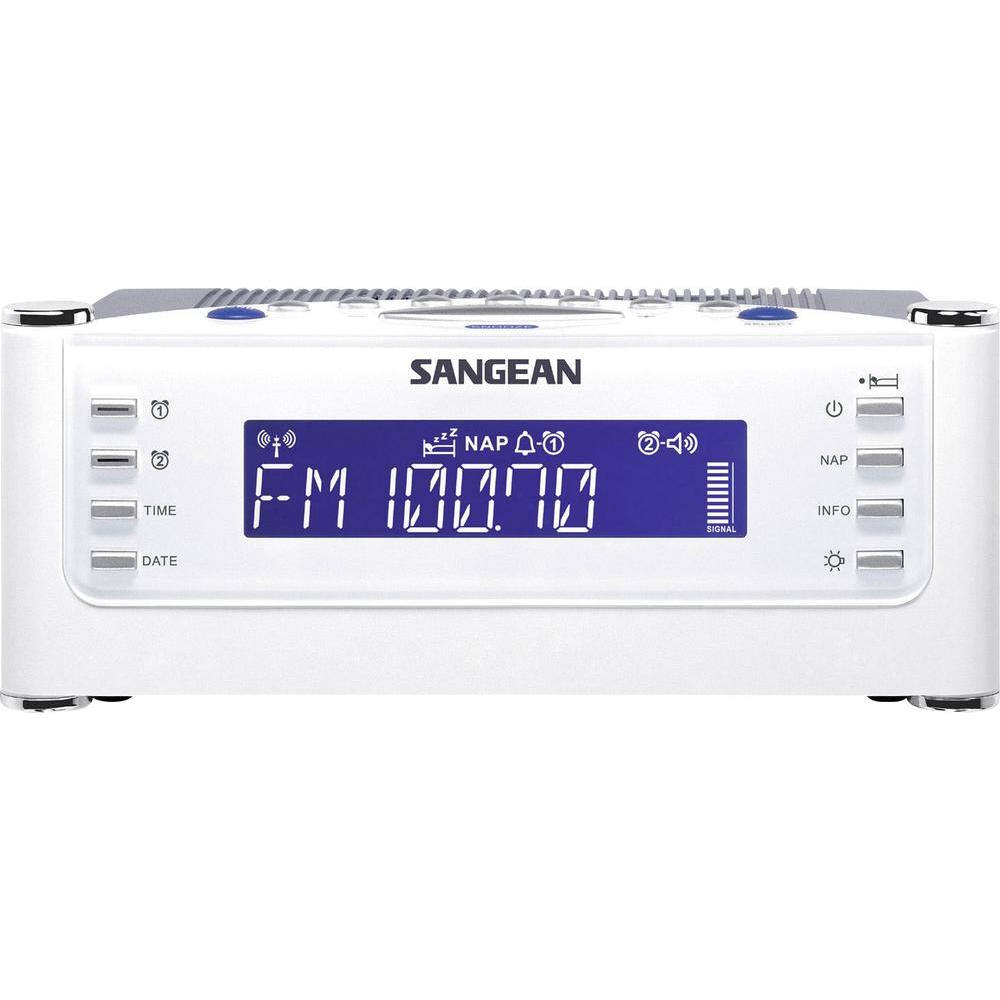 Radio Despertador SANGEAN RCR-22 (Blanco - Digital - AM/FM - Pilas y Corriente - Alarma Doble - Función Snooze)