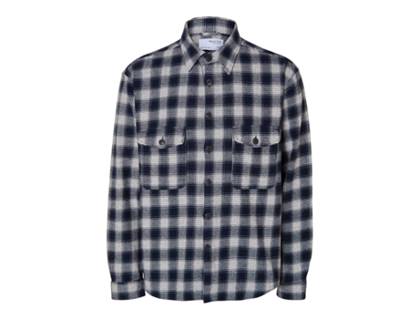 Camisa de Hombre SELECTED Larga Loosemason Flannel Azul (XL)