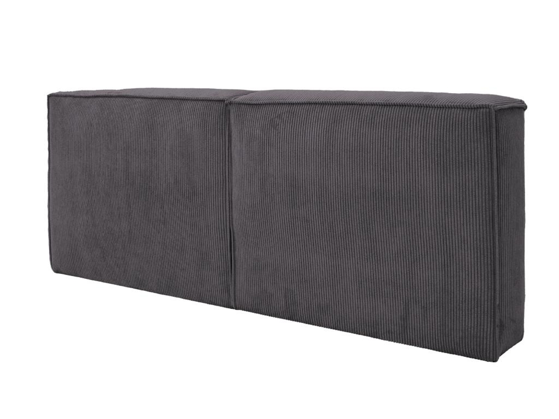 Cabecero de cama 180 cm de terciopelo acanalado gris antracita