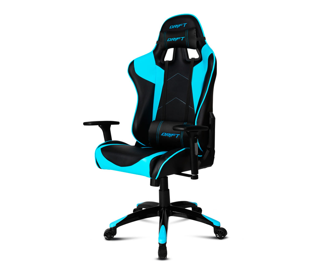 Silla Gaming DRIFT DR300 (Hasta 150 kg - Elevador a Gas Clase 4 - Negro y Azul)