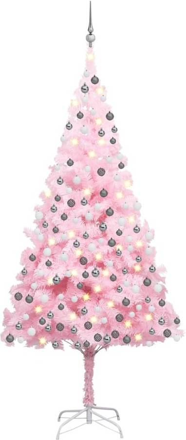 Árbol de Navidad VIDAXL con Luzes LED y Bolas (Rosa - 12x24 cm)