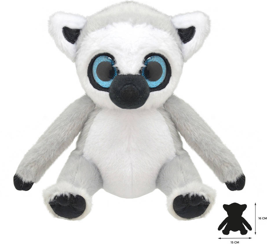 Peluche WILD PLANET Lémur (11 x 15 x 15 cm - Poliéster)