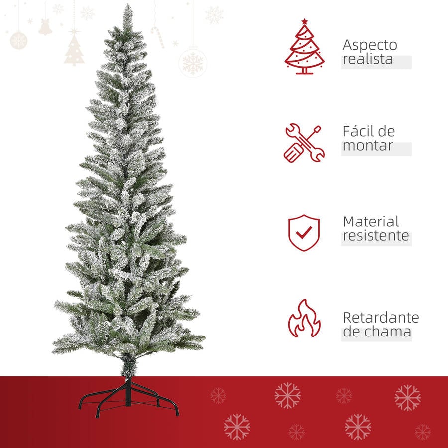 Árbol de Navidad HOMCOM PVC 180cm (Verde)