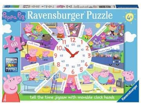 Puzzle RAVENSBURGER Peppa Pig - Tell the Time Clock rompecabezas 60 pieza(s) Dibujos