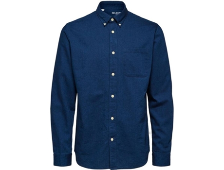 Camisa SELECTED Denim Hombre (XS - Azul)