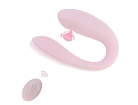 Vibrador portátil de succión de 10 frecuencias con control remoto inalámbrico para mujeres (rosa) VEANXIN