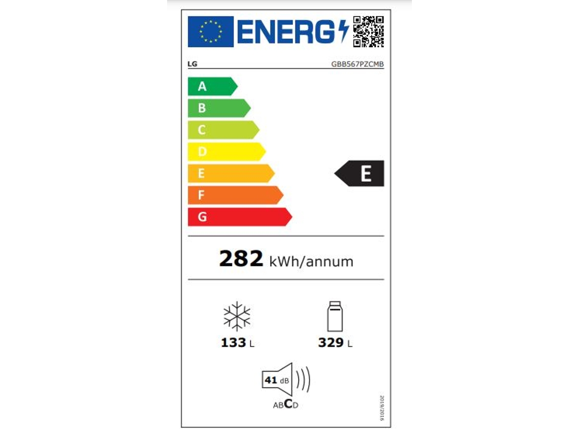 LG GBB567PZCMB - Frigorífico Combi 185x70.5cm No Frost Clase E Inox Wifi