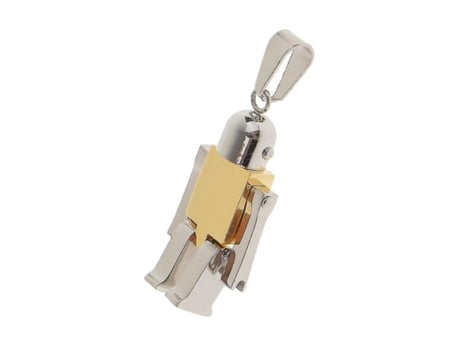 Colgante de collar de robot de acero inoxidable - Golden