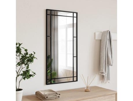 VIDAXL Espejo de pared rectangular de hierro negro 40x80 cm