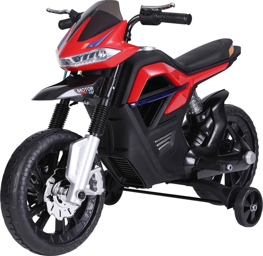 Moto Infantil +3 años 6v luces homcom con y rojo 105x52.3x62.3cm edad 3