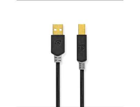 Cable Usb B Mbps NEDIS Chapado en Oro Dorado