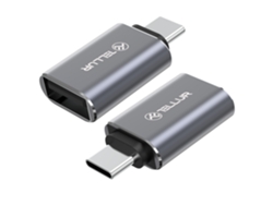 Adaptador TELLUR USB-C (macho) a USB-A (hembra), 10 Gbps, 3A, aluminio