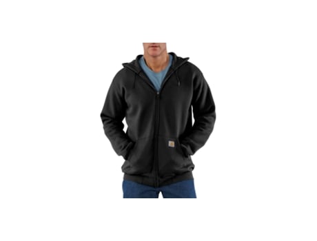 Abrigo Zip Hooded Negro