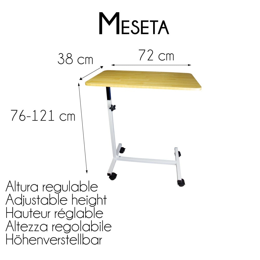 Mesa Auxiliar MOBICLINIC para Cama o Sofá Regulable Ligera Madera Meseta