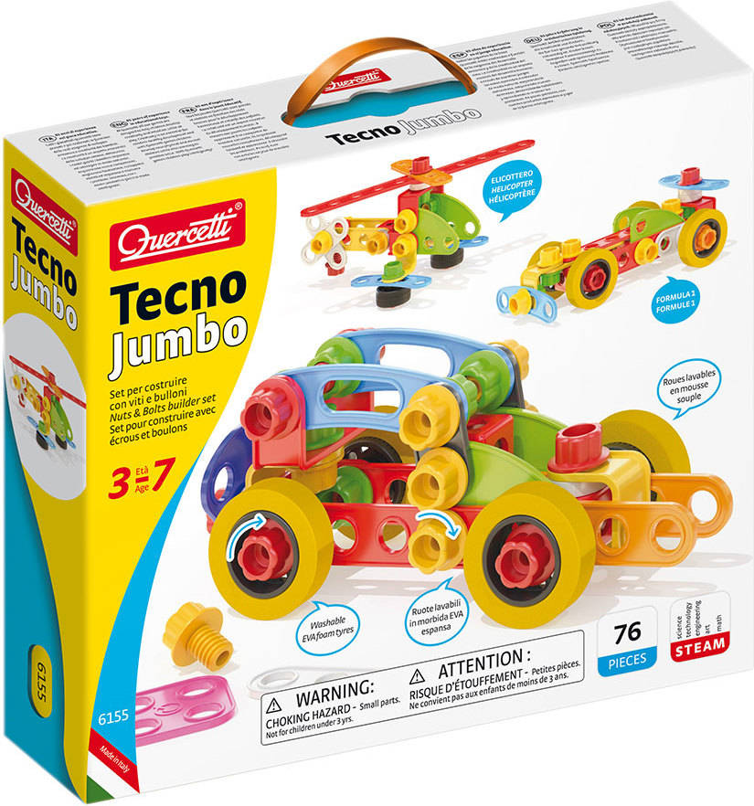 Juego Educativo QUERCETTI Building Tecno Jumbo 72 pz (Edad Mínima: 3 Años - 34 x 29 x 7 cm)