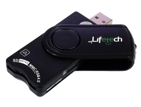 Lector de tarjetas de índice LIFETECH Todo en uno compatible con el DNI y las tarjetas inteligentes USB 2.0