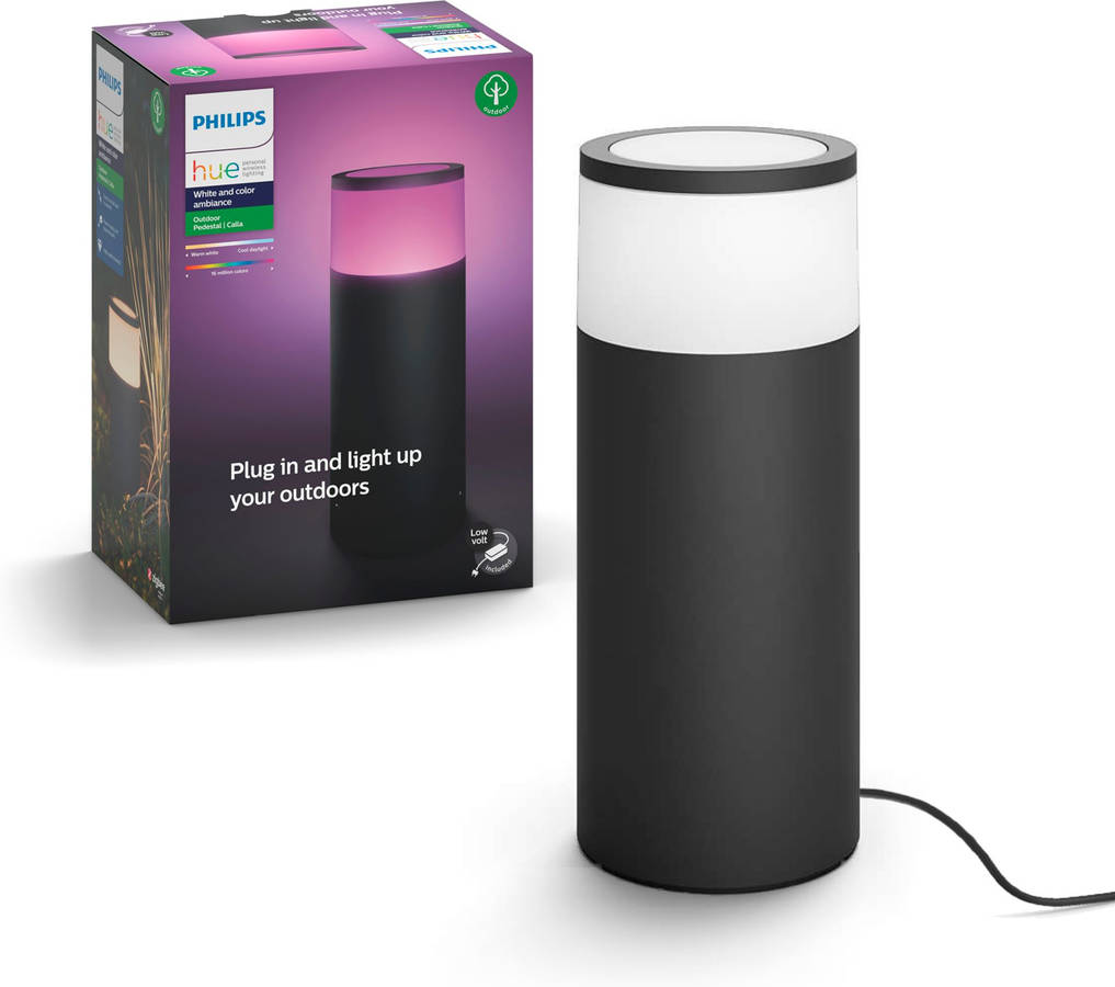 "	Lámpara Exterior PHILIPS HUE Calla (Luz Blanca y colorida - Clase de protección II - Pedestal)"