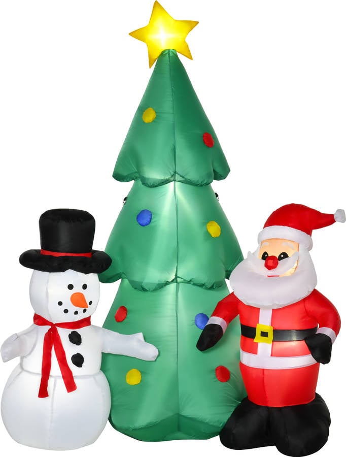 Árbol de Navidad HOMCOM Poliéster 185cm (Multicolor)