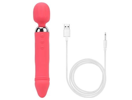 Vibrador de masaje de silicona de doble cabeza con 12 modos para mujeres (naranja) VEANXIN