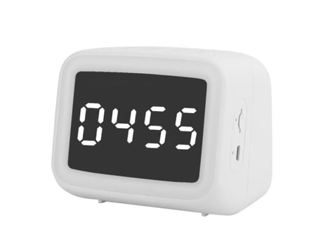 HURRISE Altavoz Bluetooth 5.0 Reloj Despertador Digital Bt511 Altavoz Portátil 5.0 Altavoz Reproductor de Video Blanco