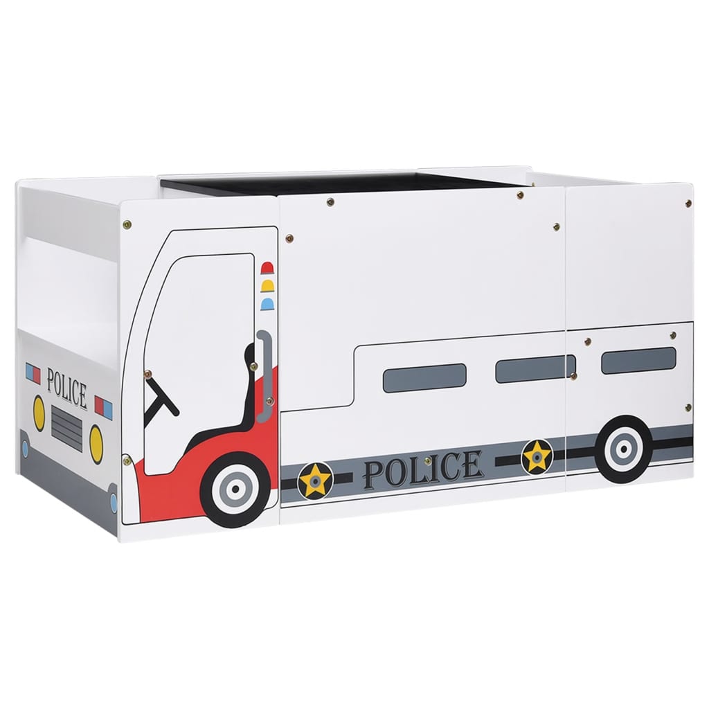 Mesa Y Silla infantil 3 pzas diseño coche de policía mdf vidaxl