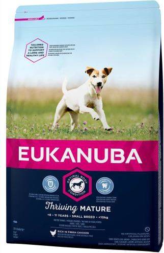 Eukanuba Alimento Seco para perros maduros de raza pequeña rico en pollo fresco 3 kg pienso