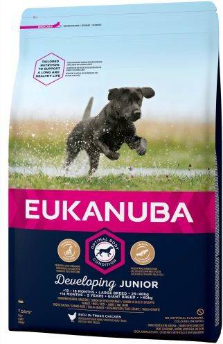 Pienso para Perros EUKANUBA (15 Kg - Seco - Razas Grandes - Cachorros)