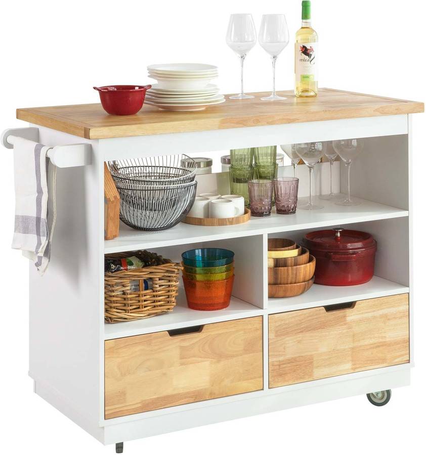 Carrito Sobuy Blanco 110x55x91 cm55x110 fkw107wn de cocina servir multiusos estantería con especiero y 110 55 91