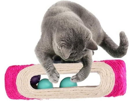 Gato Gatito Juguetes Rolling Sisal Scratch Board Roller con 3 Ball Ejercicio Training Tool