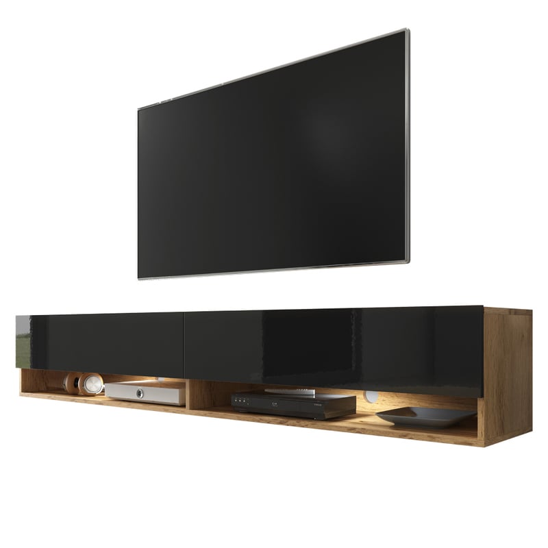 Mueble de TV SELSEY Wander negro (180 x 30 x 32.5)