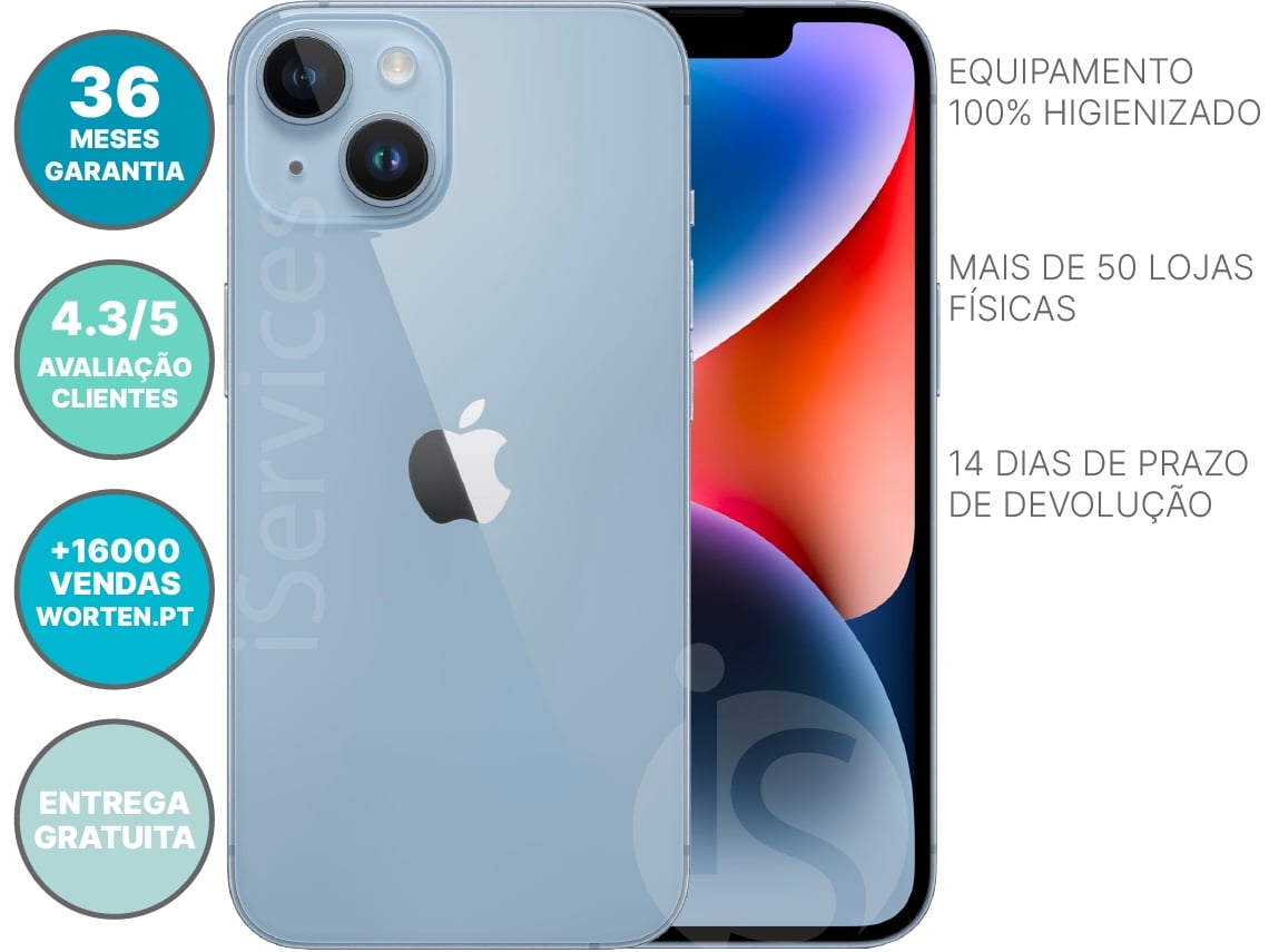 Apple iPhone 14 (256 GB) - Azul (Reacondicionado) 