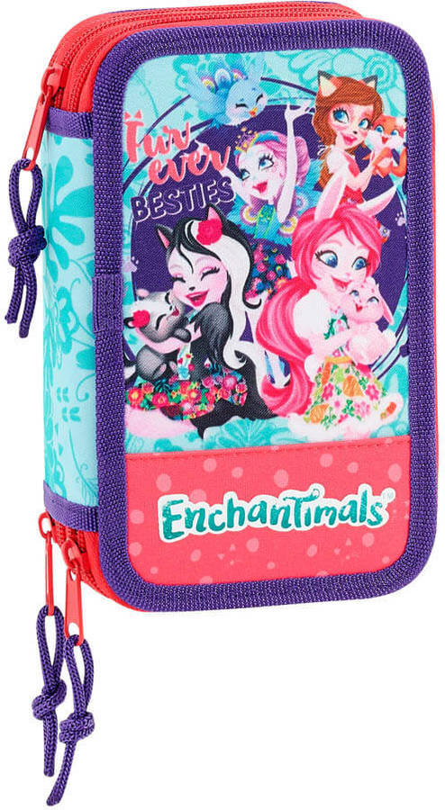 Estuche Triple Enchantimals 12.5x19.5x5.5cm safta