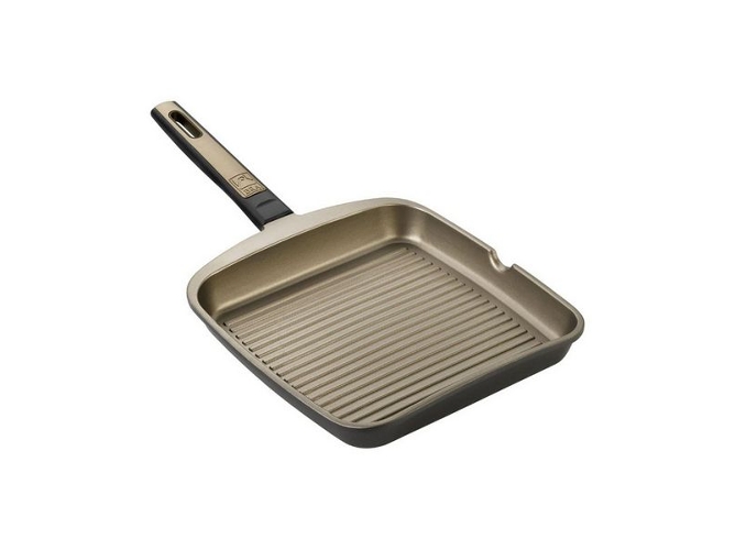 Grill Asador Con rayas aluminio fundido antiadherente select aptas para todo tipo de cocinas incluida terra 22 cm braisogonaa121412 a121412