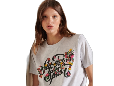 Camiseta para Mujer SUPERDRY (36 - Algodón - Blanco)