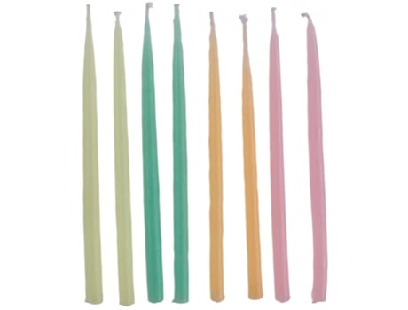 Set 10 Velas Tarta 13Cm 4 Colores Pastel GENÉRICO