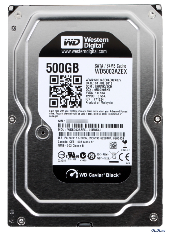 Disco HDD Interno WESTERN DIGITAL Caviar Black (500 GB - SATA - 7200 RPM)