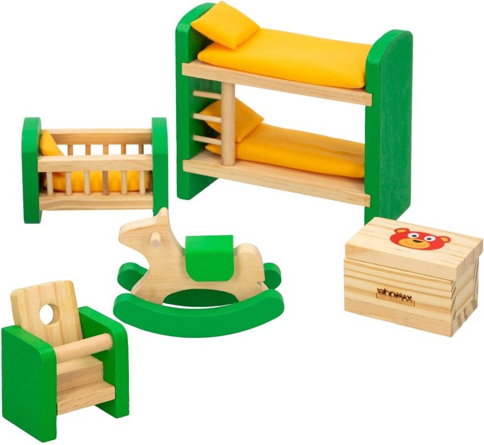 Muebles de Madera WOOMAX Set Habitación Infantil Casa De Muñecas (Edad Mínima: 3 años)